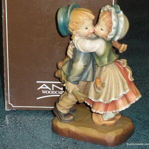 7" Anri Italy Ferrandiz “First Kiss” Limited Edition Wood Carving With Box GIFT!